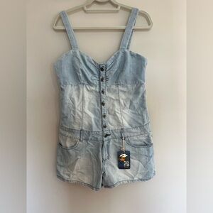 Noble Denim Overall Shorts New Size XL Romper
